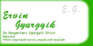 ervin gyurgyik business card